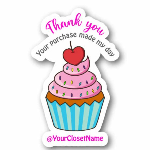 ♥️ 5x25 / 60 Thank You Stickers - Picture 2 of 2